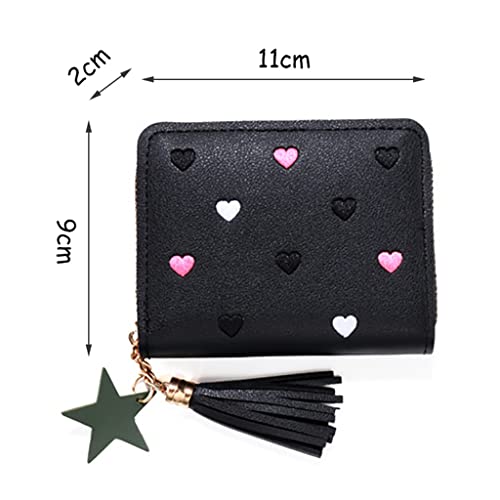 Women's Tassel Wallet Women's Small Coin Purse Wallet Short Zipper Card Holder Cute Women's Wallet Wallet (Color: G, Size: 11 * 9 * 2cm) (E 11 * 9 * 2cm)2
