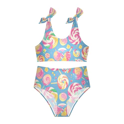 Colorful Sweet Lollipop Candy Girls' 2 Piece Kids Bikini Set Quick-Dry Swimsuit Swimming Suits Adjustable Shoulder Strap3