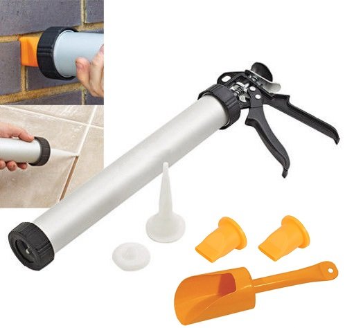 New Mortar And Grouting Gun Set For Brick Pointing And Tile Cement Professional New