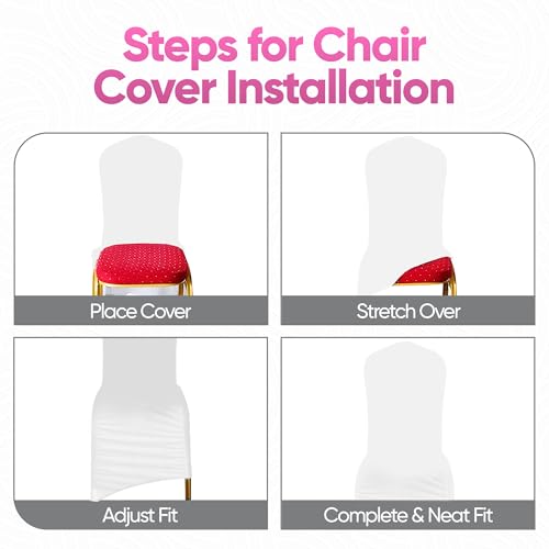 Housses de chaise extensibles de polyester blanc durable pour vos chaises - 5