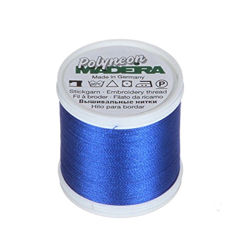 Madeira 9845-1842 2 Ply Polyneon Polyester Embroidery Thread, 40wt/135d 440 yd, Team Blue
