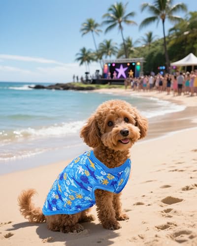 PET SHOW Pacote com 4 camisetas havaianas para cães pequenos, FPS 50+, proteção solar UV, roupas leg