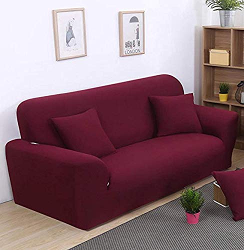Housse coussin de canapé stretch élastique protection fauteuil polyester uni