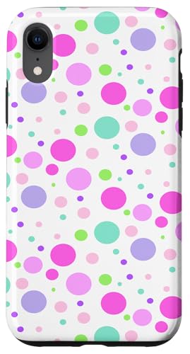 Colorful Polka Dot Abstract Polkadots Pink and Purple �X�}�z�P�[�X iPhone XR �p