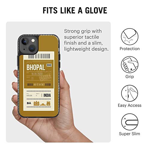 Image of DailyObjects Case for iPhone 13 Compatible with Mag-Safe Wireless Charging, Stride 2.0 Bhopal City Tag Slim Shockproof Back Cover with Inner Magnetic Ring