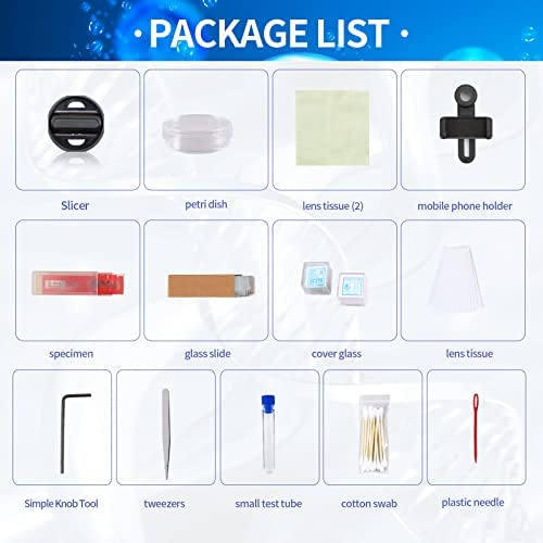 Compound Trinocular Microscope Kids Adults - 40X-5000X Trinocular Microscope For Kids Adults Students With Storage Bag, Metal Eyepiece, Slides (2022 #TOP4