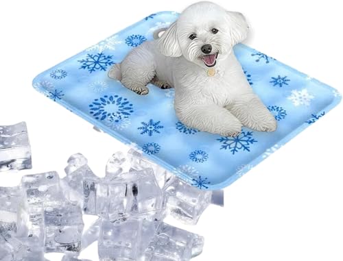 Himtop Dog Cooling Mat，Durable Pet Cool Mat for Dogs Cats, Non Toxic Gel Self Cooling Pad Scratch Resistant for Large Dogs, 4 Sizes to Choose from,Ice Blanket Keep Dog Cool in Summer. (S)