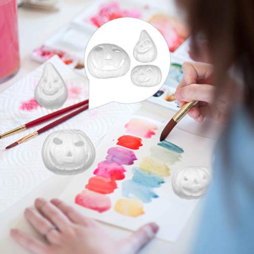 Healifty 3 peças de abóbora de espuma de artesanato branca Jack-O-Lantern modelagem, isopor, abóbora