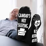 UEOTO Grandad Birthday Gifts from Grandchildren Calf Socks 9-11 with Grippers GRANDADS NOT SLEEPING HE'S RESTING HIS EYES, Funny Fathers Day Christmas Gifts for Grandad Socks - Image 5
