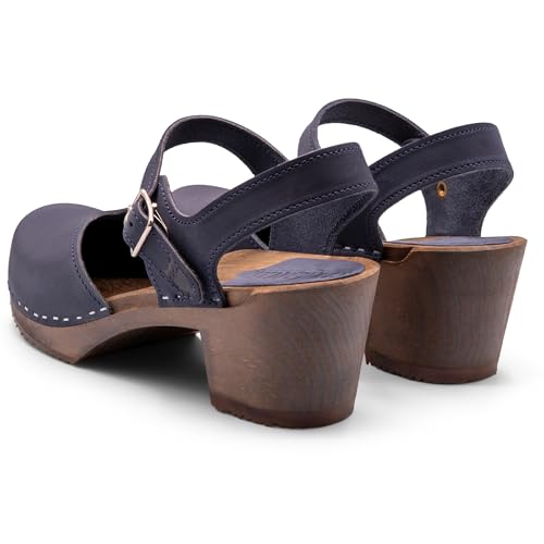 Image of Sandgrens Handmade Swedish Wood Clogs for Women, High Heel Sandal | Victoria