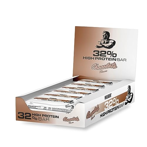 Weider 32% High Protein Bar (12x60g) Chocolate Flavour. Chocolate Coated Bar with High Protein Content Core. Muscle Building and Maintenance Support. Ideal Before or After Training. Delicious Tastes