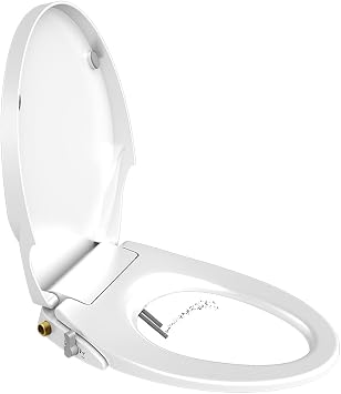 Toilet Seat, Bidet Seat Power Free with Self Cleaning Dual Nozzles Separated Rear & Feminine Cleaning Natural Water Spray, Soft Closed Toilet Seat, Easy DIY Installation Round O