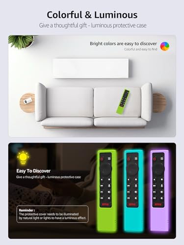 Silicone Protective Remote Cover for NVIDIA Shield TV Pro/4K HDR Remote Controller(Glow Gree+Purple) - 2 Pack - Image 5