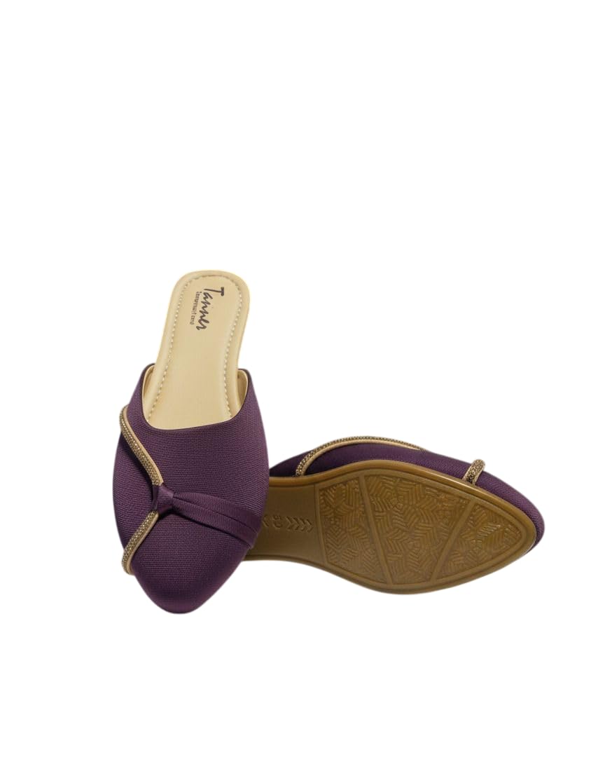 Synthetic Flats for Women | Mule Slip-On Sandals with Stylish Upper Design | Comfortable Insole, Lightweight Sole & Open-Toe Casual Footwear | Ideal for Party & Western-Style (Maroon)-image-17