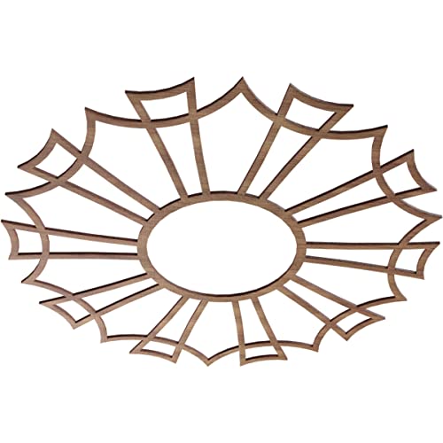 Image of Ekena Millwork 30 inchOD x 10 1 /2 inchID x 3 /8 inchT Augustus Wood Fretwork Pierced Ceiling Medallion, Walnut