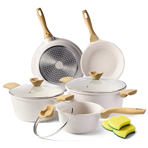 ilimiti cacerolas para induccion - sarten antiadherente de gran capacidad de 11 piezas, fondo...