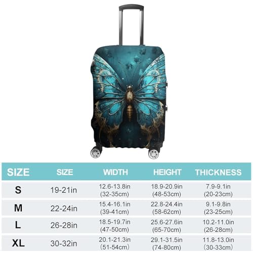 Travel Luggage Cover Elastic Suitcase Protector Anti-Scratch Washable Blue Butterfly Pattern Luggage Sleeve Tsa Approved Carry on Covers Baggage Cover Fits 18-32 Inch Luggages2