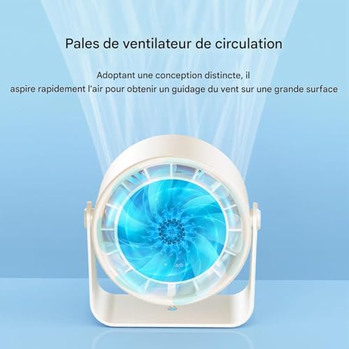 Ventilateur de table à commande tactile et longue autonomie sans fil - 5