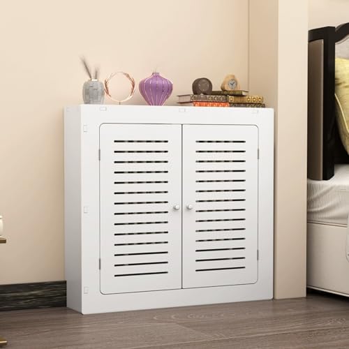 Modern Belüftung Heizkörperverkleidung mit 2 Türen, Atmungsaktiv schmücken Heizung Abdeckung, Heizungsabdeckung Mit Lagerplattform, Regal über Heizkörper, Wärmepumpe Verkleidung Sichtschutz.