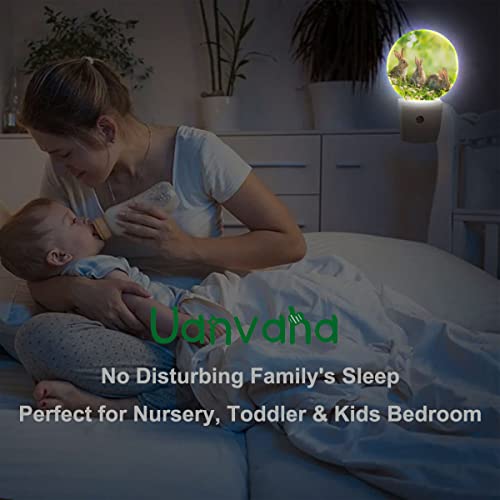 Image of Easter Bunny Nightlight Cute Rabbits in Meadow Plug-in Nightlight Energy Saving 0.5W LED Lighting for Boys Girls Men Women Gift