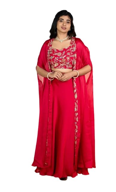 Ready To Wear Lehenga Choli & Dupptta Set For Women Taby Silk Fabric On Embrodery Therd Sequance Work Fully Stitched-image-0