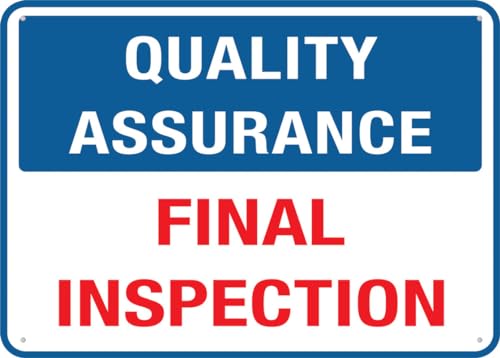 Quality Assurance Final Inspection UV Printed Aluminum Sign, Weatherproof Security Plaque for Home Business Outdoor, 8"x12"