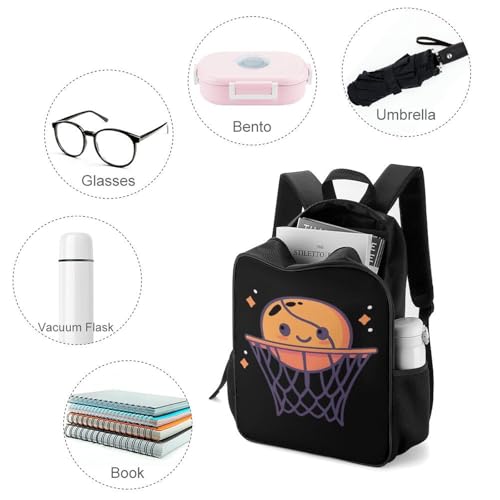 Basketball Hoop Travel Backpack Casual Daypack Shoulder Bag with Adjustable Shoulder Straps for Hiking3