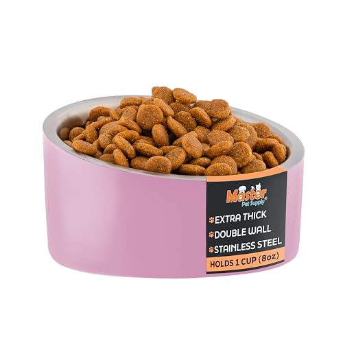 Master Pet Supply Stainless Steel Slanted Dog Cat Food Bowl