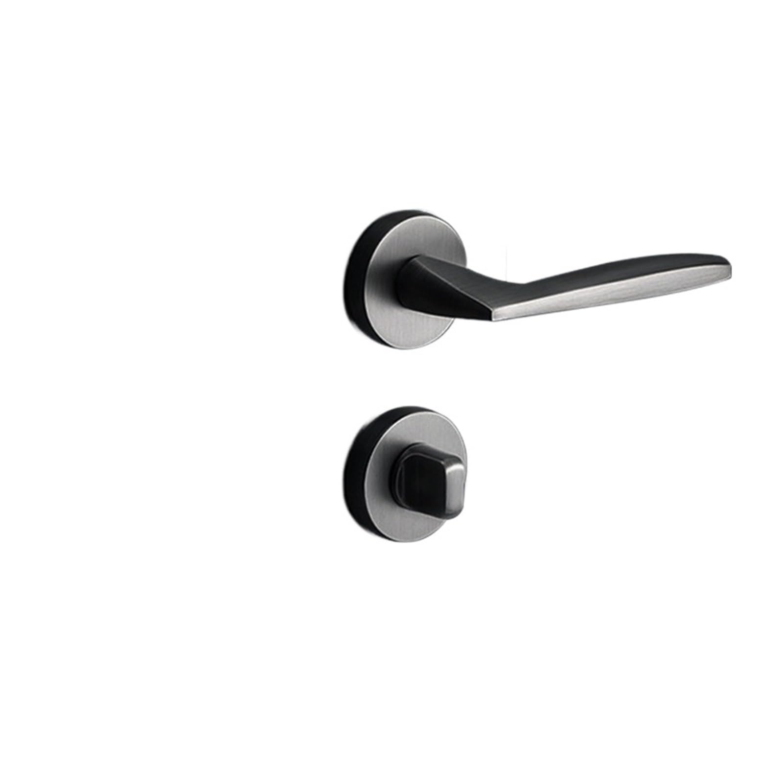 ZONSHJDKR Invisible Wooden Door Lock Secret Split Single Tongue Indoor Room Bedroom Handle Zinc Alloy(Steel Gray A01 95)