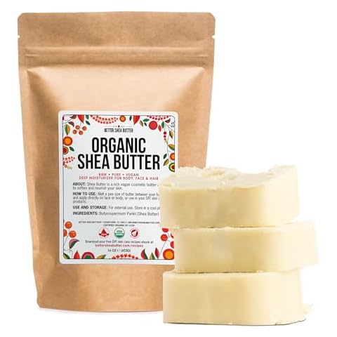 Organic Shea Butter Raw Unrefined | Pure African Shea Butter for Hair & Dry Skin | Natural Face Moisturizer | Body Butter Base for Shea Butter Lotion, DIY Lip Balm and Soap Making Supplies, 1lb Bar Cover