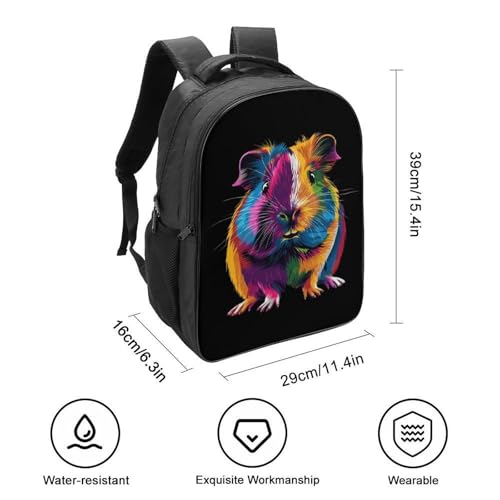 Colorful Guinea Pigs Funny 16 Inch Backpack for Men Women Casual Daypack with 2 Compartment for Travel Work2