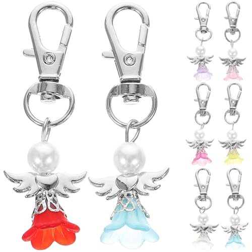 GARIOUANS Juego de 8 Llaveros de Ángel Guarda Multicolor Dijes para Llavero Colgante Accesorios para Boda Shower y Navidad Detalles para Fiesta y Regalos Personalizados
