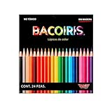 Baco | Bacoiris Lápices de Colores Largos Redondos con Punta 3.3mm - Caja con 24 Colores