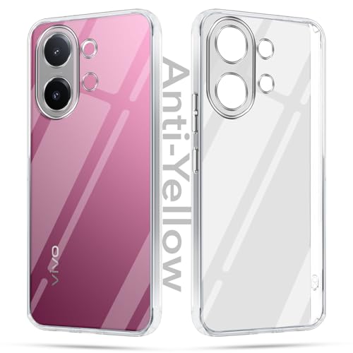 Image of Jkobi Lifetime Anti-Yellow Clear Back Cover Case for Vivo V60e (Sleek Hard Crystal | Shockproof and Camera Protection)