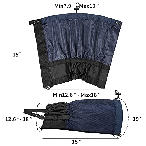ROCKRAIN Waterproof Leg Gaiters Adjustable Snow Boot Gaiters for Men Women Hiking Hunting Skiing Snowshoeing