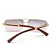 WHHJM Mens Fashion Rimless Rectangle Sunglasses for Man Frameless Square Glasses Gradient Tinted UV400 Lens (Gold/Grey&Pink)