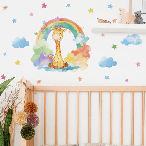 Vinilo decorativo Achang jirafa acuarela para pared infantil miniatura 4