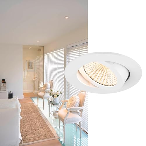 SLV New TRIA 68 - Lámpara de techo empotrable (1800-3000 K, 60°, IP20, redonda), color blanco