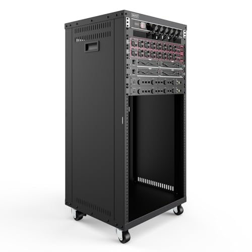 DIGITUS DN-48002 - Rack de Audio - 19 Pulgadas - 21U - Rack de Equipo Universal - para Accesorios de Audio y vídeo - Sin Montar - Carga máxima 136 kg - con Ruedas - Negro - imagen 6