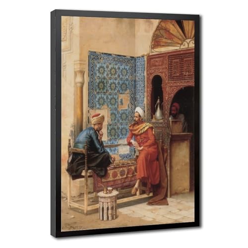 Toile The Chess Game Ludwig Deutsch cadre suspendu déco salon chic