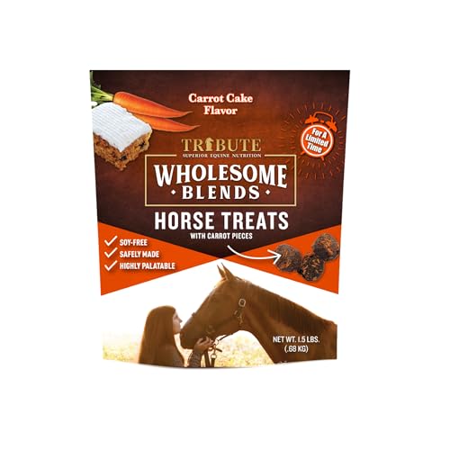 TRIBUTE Wholesome Blends Soy-Free Carrot Cake Flavored Horse Treats, 1.5 lb Bag