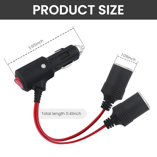 Image of STHIRA Dual Outlet Car Cigarette Lighter Socket Splitter 12V /24V Car Socket to Plug Adapter Universal Car Plug Socket with Safety Features, Compact Design for Smartphones, GPS, Fans, Cars, Trucks