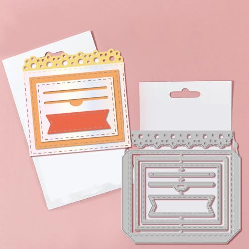GLOBLELAND Lace Pocket Cutting Dies Die Cuts Stitched Slots Pocket Cutting Dies for DIY Scrapbooking Card Making Journal Embossing Paper Craft Decor - Image 3