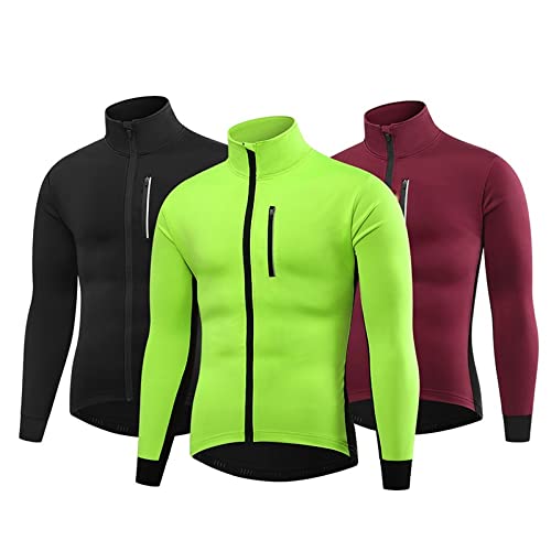 XuuSHA Roupa de segurança de alta visibilidade, jaqueta térmica de ciclismo de lã para trabalho de s
