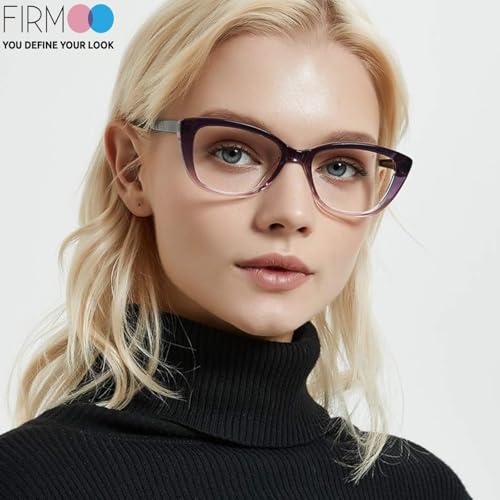 Image of Firmoo Blue Light Blocking Computer Reading Glasses Vintage Cateye Acetate Frame for Women 0.5x-3.0x