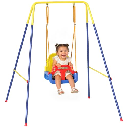 AIYAPLAY Columpio para Bebés 3 en 1 con Cuerdas Ajustables Exterior Azul