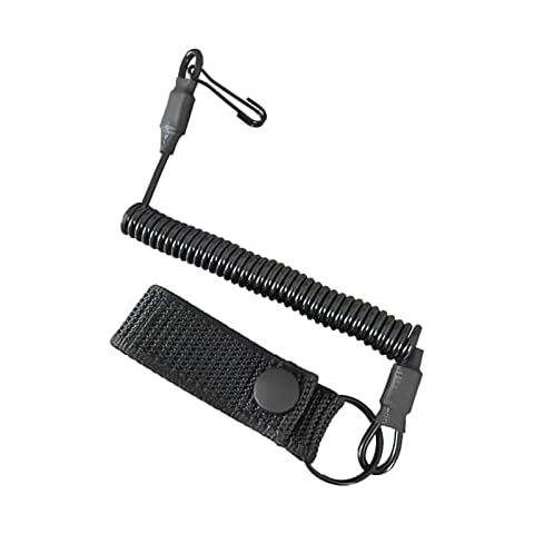 Anti Lost Elastic Lanyard Spring Design Tactical Pistol Lanyard Adjustable Tactical Key Ring Spring Cord for Outdoor Fishing Camping Cover