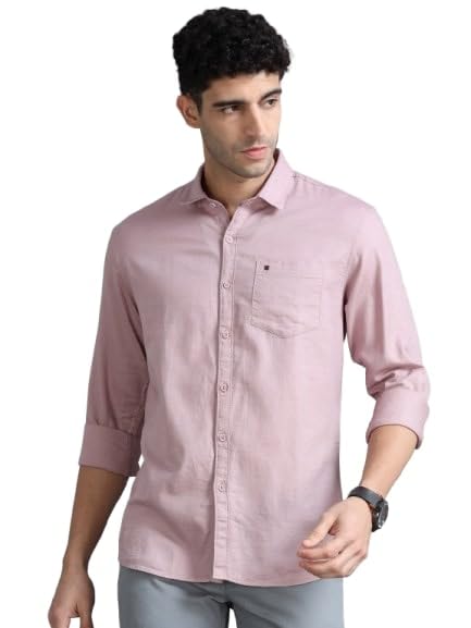 Image of COOL COLORS Men's Solid Slim Fit Casual Shirt | Breathable Soft Fabric | Spread Collar | Stylish Modern Comfort | Office, Party, Weekend Essential