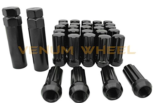 Venum Wheel Accessories 24 Pc 2003-2014 Ford F-150 (Raptor) Expedition Navigator 6X135Mm 14X2.0 Black Duplex Spline Lug Nuts + Keys For Small Diameter Hole Wheels #TOP2