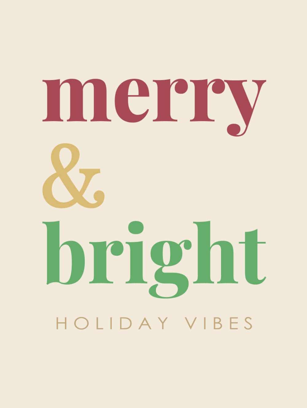 Merry & Bright Holiday Vibes: Hardcover Decorative Christmas Coffee Table Book For Home Decor | Festive Lined Journal for Holiday Planning Notes, Gift ... Recipes & Winter Memories | Modern Aesthetic